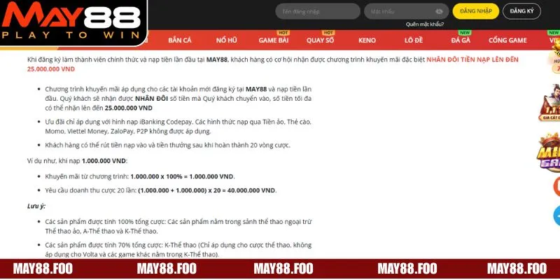 Lưu ý cần nắm để tránh gặp rủi ro khi tham gia khuyến mãi MAY88 
